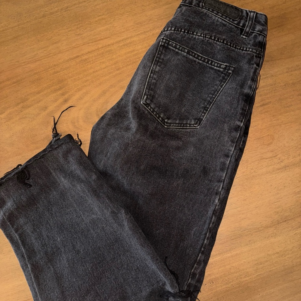 Cotton On Black Straight Leg Distressed Jeans